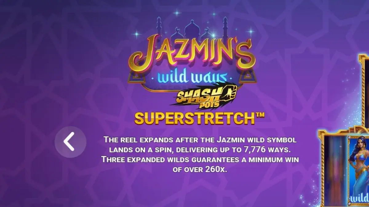 Jazmin’s Wild Ways Smash Pots slot machine interface